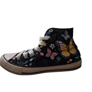 Converse Black and Multicolor Butterfly Sneakers